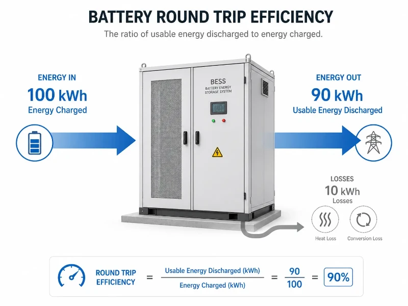 Battery round trip efficiency energy flow Battery round trip efficiency energy flow